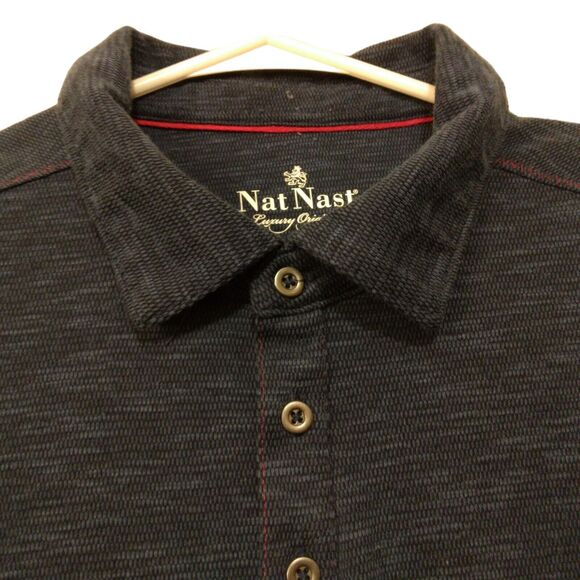Nat Nast polo shirt mens L Large navy blue short sleeve luxury originals - Picture 2 of 7